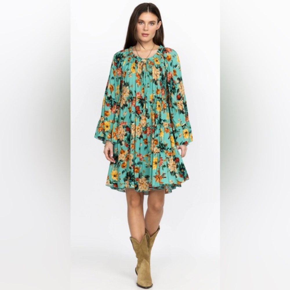 Johnny Was Tulum Floral Mini Shirt Dress size L